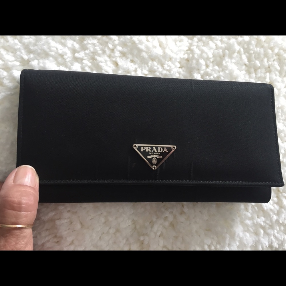 Prada nylon fold over wallet
